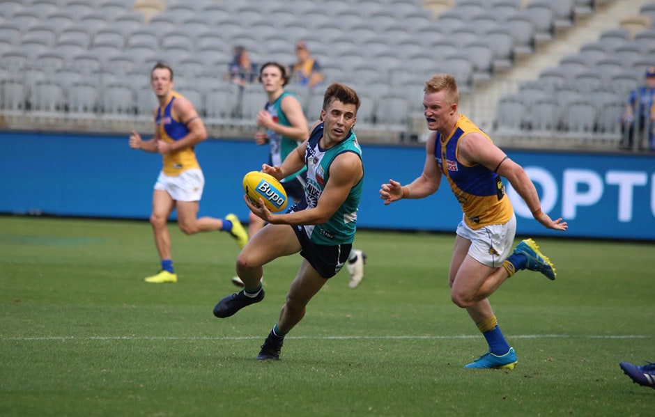 valente web peel 134.jpg Luke Valente in action for Peel at Optus Stadium. - Fremantle,Fremantle Dockers